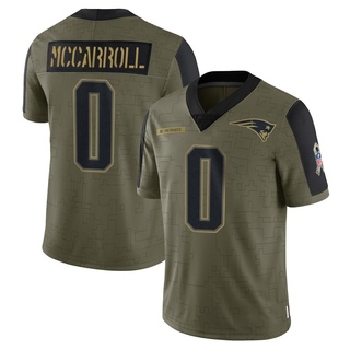 Limited Christian McCarroll Men's New England Patriots 2021 Salute To Service Jersey - Olive