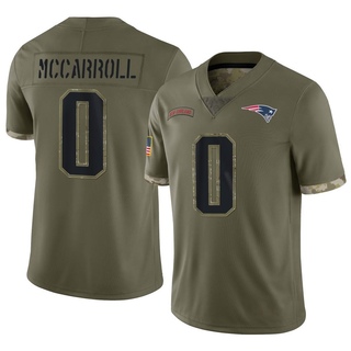 Limited Christian McCarroll Men's New England Patriots 2022 Salute To Service Jersey - Olive