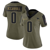 Limited Christian McCarroll Women's New England Patriots 2021 Salute To Service Jersey - Olive