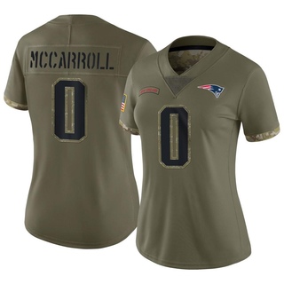 Limited Christian McCarroll Women's New England Patriots 2022 Salute To Service Jersey - Olive