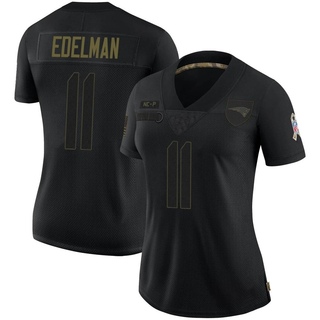 Limited Julian Edelman Women's New England Patriots 2020 Salute To Service Jersey - Black