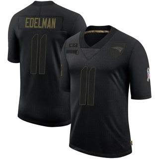 Limited Julian Edelman Youth New England Patriots 2020 Salute To Service Jersey - Black