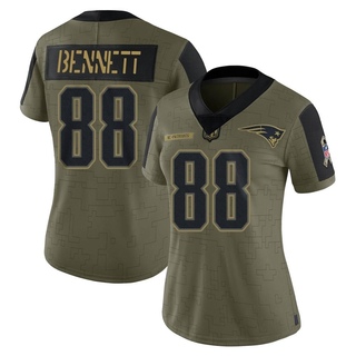 Limited Martellus Bennett Women's New England Patriots 2021 Salute To Service Jersey - Olive