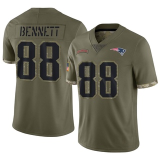 Limited Martellus Bennett Youth New England Patriots 2022 Salute To Service Jersey - Olive