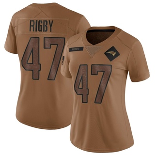 Limited Yvandy Rigby Women's New England Patriots 2023 Salute To Service Jersey - Brown