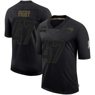 Limited Yvandy Rigby Youth New England Patriots 2020 Salute To Service Jersey - Black