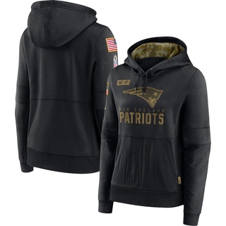 Women's New England Patriots 2020 Salute to Service Performance Pullover Hoodie - Black